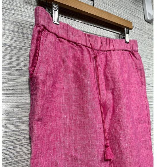 Talbots Women’s Pink 100% Linen Capri Pants / Size-6 P - Picture 3 of 10